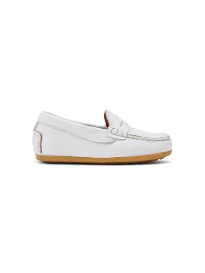 Andanines Kids' Leather Penny Loafers In White