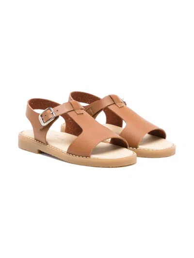 Andanines Kids' Leather Sandals In Brown