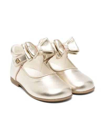 Andanines Kids' Metallic-effect Ballet Flats In Gold