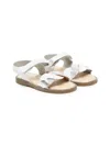 Andanines Metallic-finish Open Toe Sandals In White