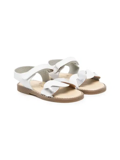 Andanines Kids' Metallic-finish Open Toe Sandals In White