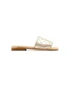 Andanines Metallic-finish Quilted Leather Sandals In Gold