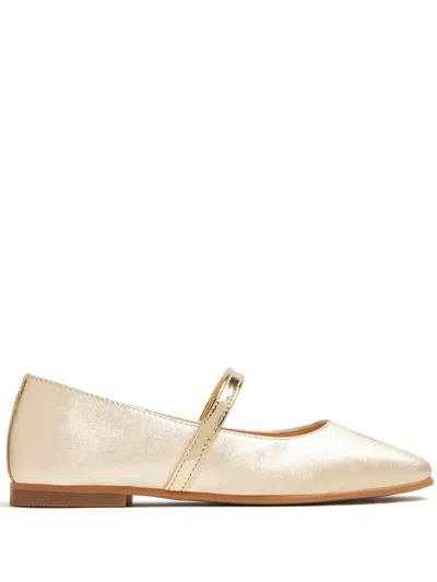 Andanines Kids' Metallic-leather Ballerina Shoes In Gold
