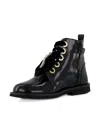 Andanines Patent-finish Leather Boots In Black