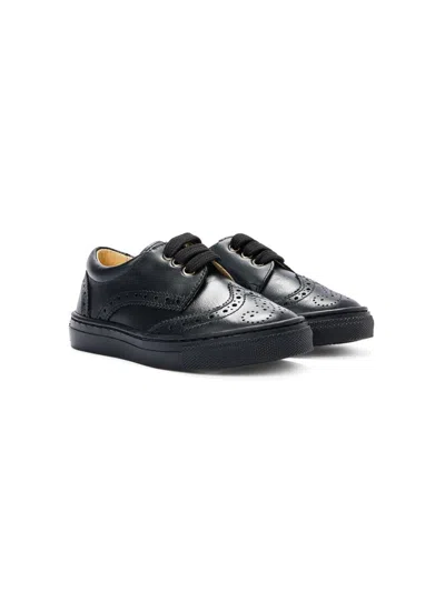 Andanines Kids' Perforated-detailing Sneakers In Black