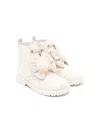 Andanines Pompom-detail Boots In Neutrals