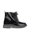 Andanines Girls Leather Lace Up Boots In Black