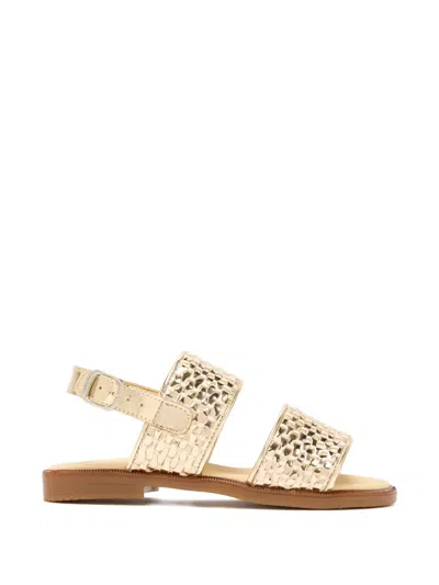 Andanines Kids' Woven Flat Sandals In Gold