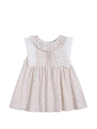 Andblue Babies' Floral-print Ruffled Dress In Multi