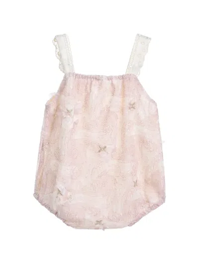 Andblue Babies' Paisley Lace Romper In Pink