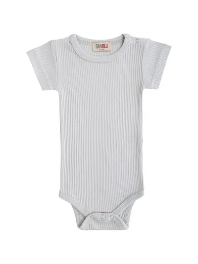 Andblue Babies' Ribbed Short-sleeved Bodysuit In White