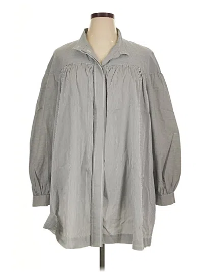 Pre-owned And-daughter 3/4 Sleeve Button Down Shirt In Gray