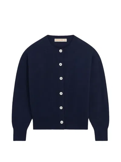 And-daughter Ada Crew-neck Cardigan In Blue