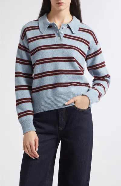And-daughter &daughter Edie Striped Wool Polo Sweater In Multi