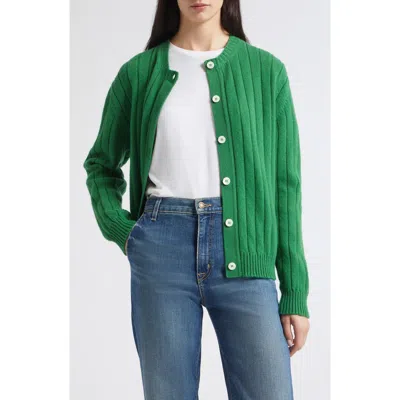 And-daughter &daughter Rooney Rib Cardigan In Green
