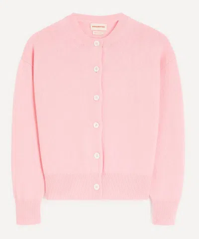 And-daughter &daughter Women's Ada Crewneck Cardigan In Pale Pink