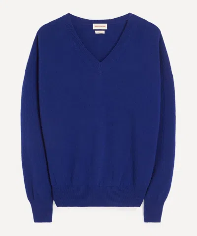 And-daughter &daughter Women's Innes Slouch V-neck Jumper In Smalt Blue