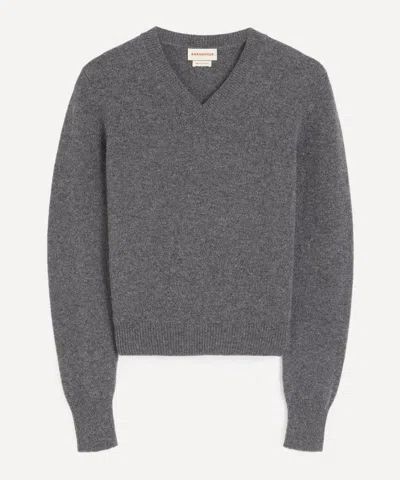 And-daughter &daughter Women'size S Sligo Shrunken V-neck Jumper In Derby Grey