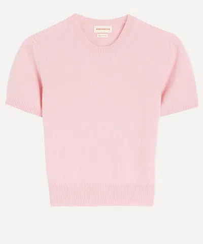 And-daughter &daughter Women'size S Wicklow Short Sleeve T-shirt In Pale Pink