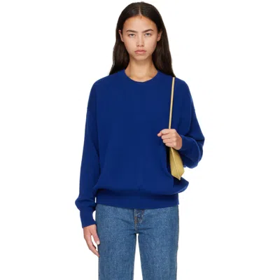 And-daughter Blue Innes Slouch Crewneck Sweater In Smalt Blue