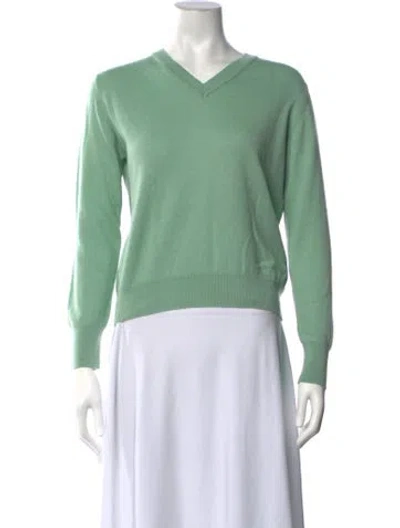 Pre-owned And-daughter Cashmere V-neck Sweater In Green