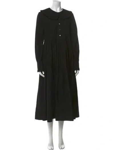 Pre-owned And-daughter Crew Neck Long Dress In Black