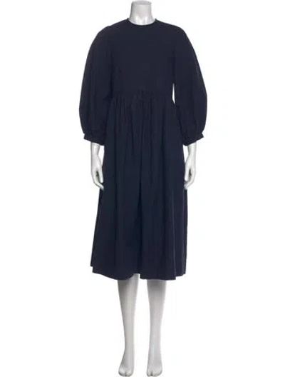 Pre-owned And-daughter Crew Neck Midi Length Dress In Blue