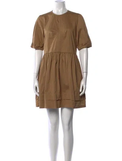 Pre-owned And-daughter Crew Neck Mini Dress In Brown