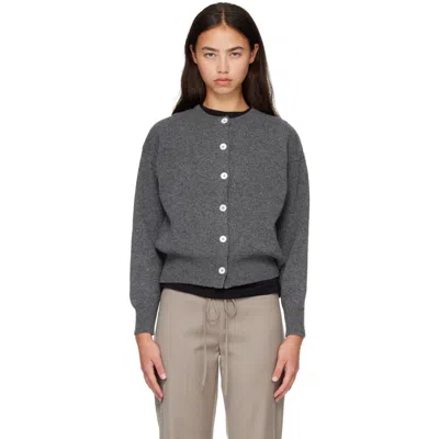 And-daughter Gray Ada Crewneck Cardigan In Derby Grey
