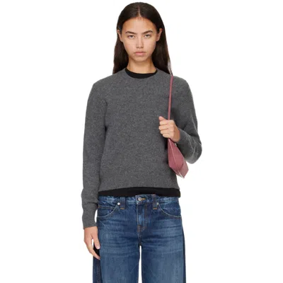 And-daughter Gray Sligo Crewneck Sweater In Derby Grey