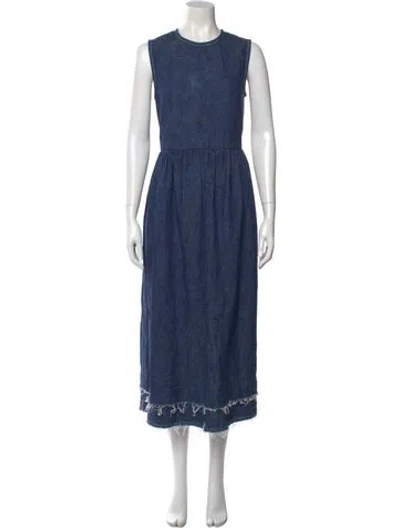 Pre-owned And-daughter Hemp Long Dress In Blue