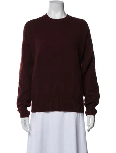 Pre-owned And-daughter Lambswool Crew Neck Sweatshirt In Burgundy
