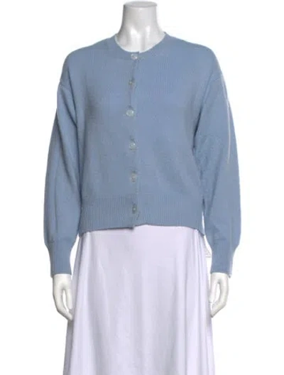 Pre-owned And-daughter Lambswool Open Front Sweater In Blue