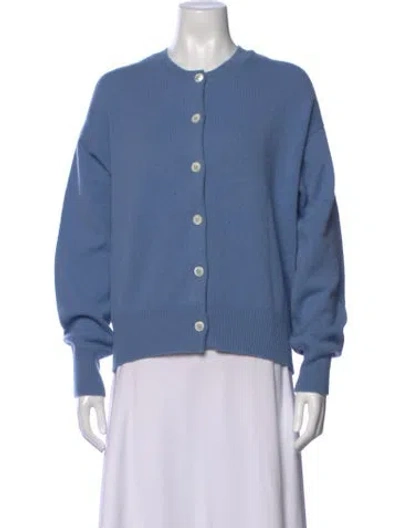 Pre-owned And-daughter Lambswool Open Front Sweater In Blue