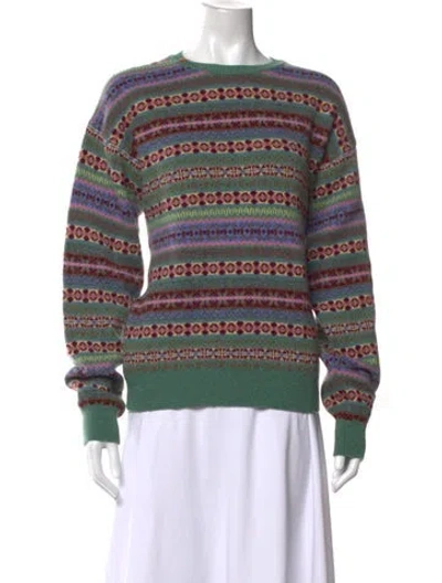 Pre-owned And-daughter Lambswool Patterned Sweater In Green