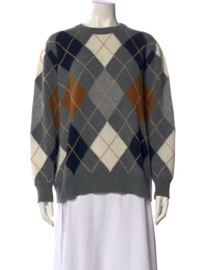 Pre-owned And-daughter Lambswool Plaid Print Sweater In Multi