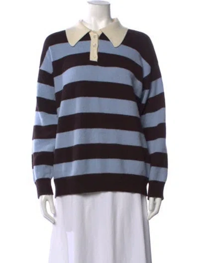 Pre-owned And-daughter Lambswool Striped Sweater In Brown
