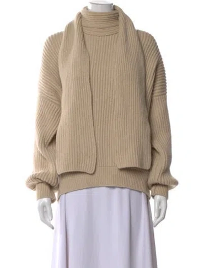 Pre-owned And-daughter Lambswool Turtleneck Sweater In Neutral