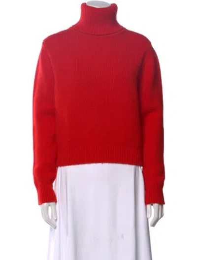 Pre-owned And-daughter Lambswool Turtleneck Sweater In Red