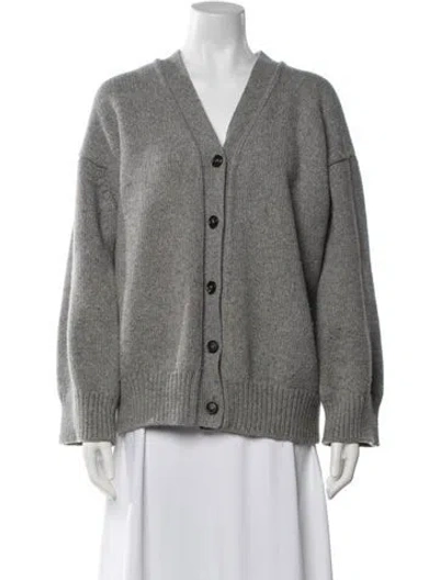Pre-owned And-daughter Lambswool V-neck Sweater In Grey
