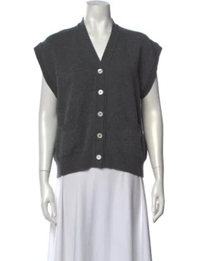 Pre-owned And-daughter Lambswool V-neck Sweater In Grey
