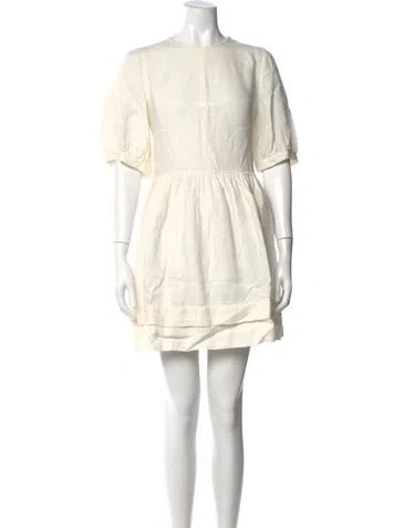 Pre-owned And-daughter Linen Mini Dress In White