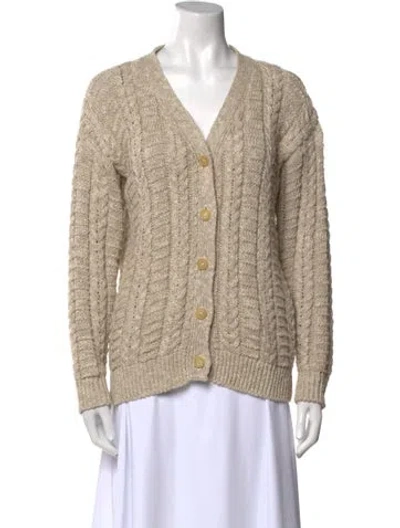 Pre-owned And-daughter Linen V-neck Sweater In Neutral