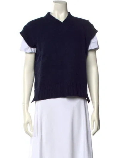 Pre-owned And-daughter Merino Wool Crew Neck Sweater In Blue