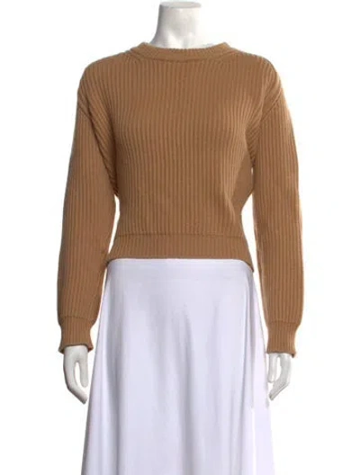 Pre-owned And-daughter Merino Wool Crew Neck Sweater In Brown