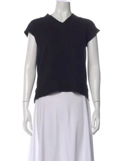 Pre-owned And-daughter Merino Wool V-neck Sweater In Black
