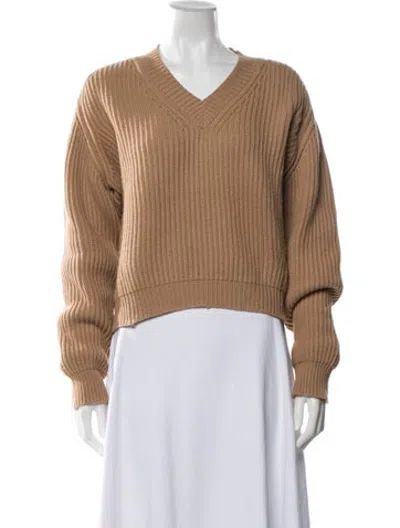 Pre-owned And-daughter Merino Wool V-neck Sweater In Neutrals