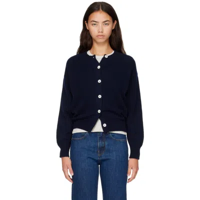 And-daughter Navy Ada Crewneck Cardigan