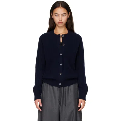 And-daughter Navy Rooney Rib Cardigan In Dark Navy