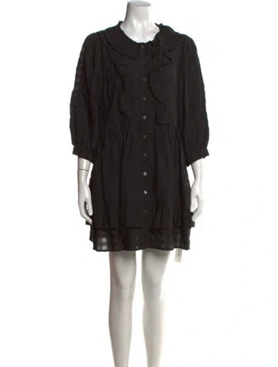 Pre-owned And-daughter Patterned Mini Dress In Black